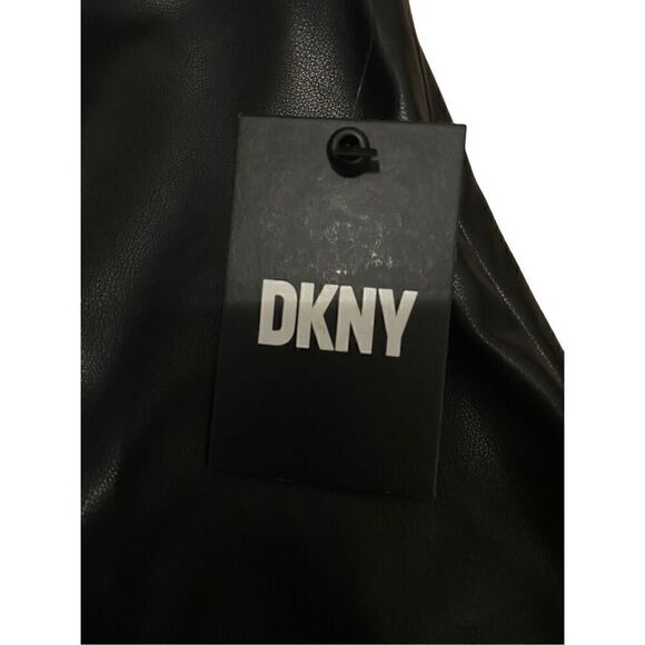 Nwt DKNY Pleather High Waisted Pants Gothic Motorcycle Punk Grunge - Picture 6 of 14